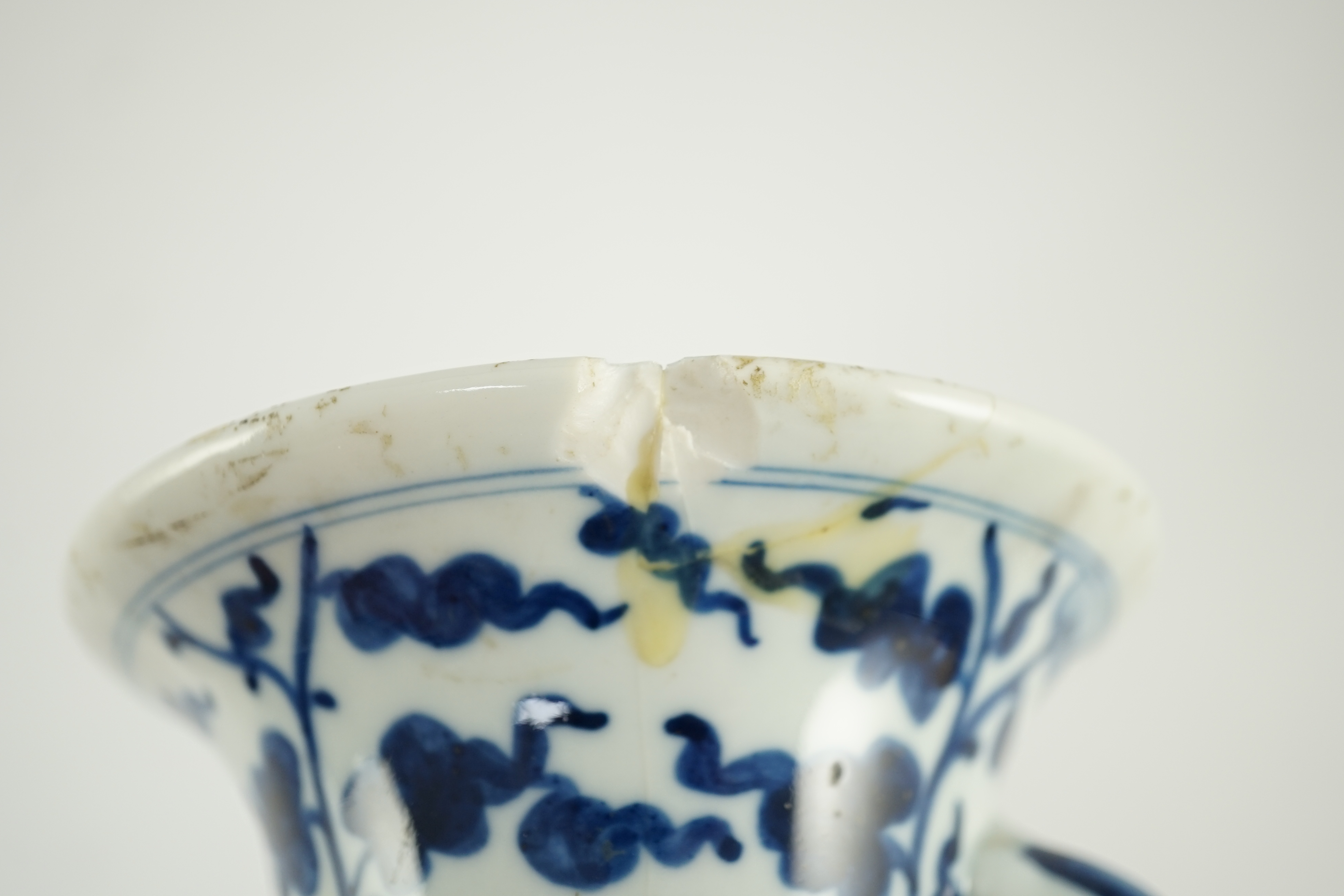 A Chinese blue and white ‘dragon’ vase, Wanli mark but later